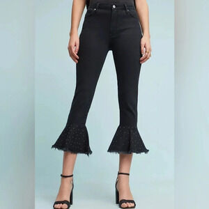 Anthropologie Pilcro Embellished High-Rise Slim Flounced Jeans Size 29